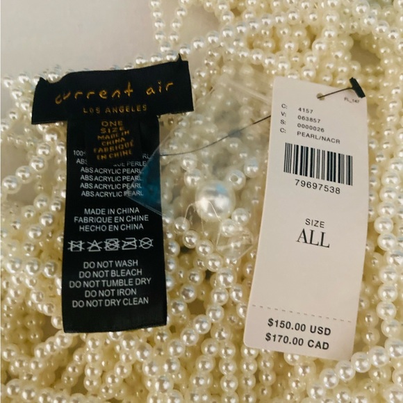 Anthropologie Current Air white pearl beaded tank. One size. New with tags. - Picture 7 of 8